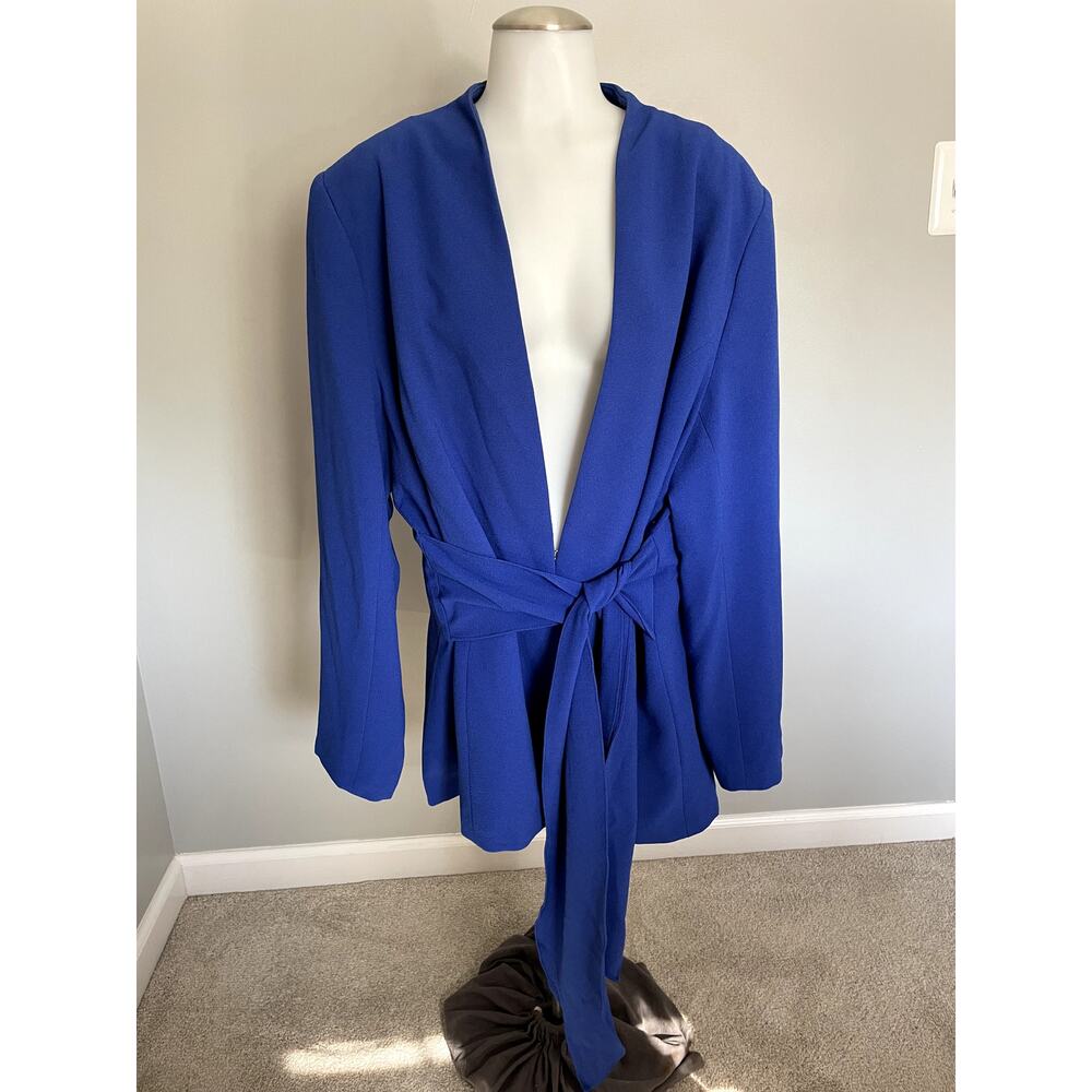 city chic - Long-Sleeve Blazer with tied waist - Women's blue - Professional